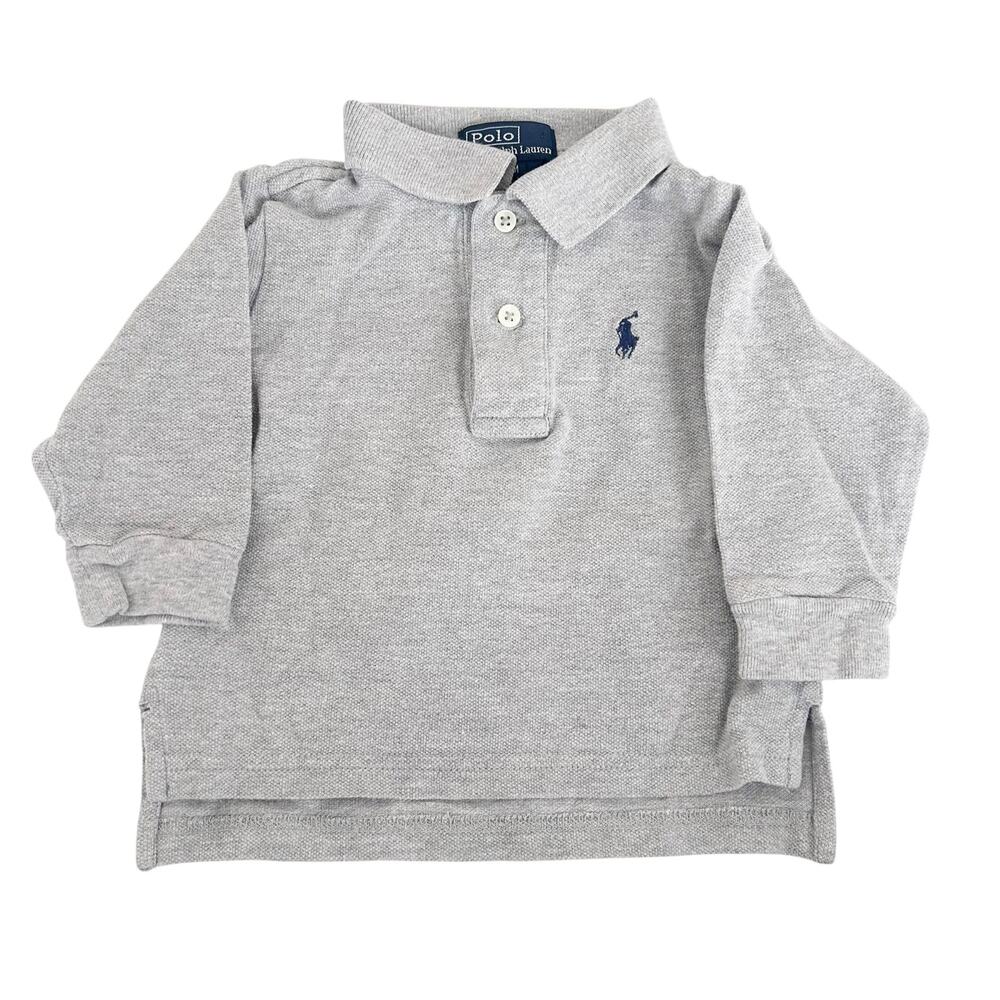 Polo Ralph Lauren Gray Long Sleeve Polo Sz 9M